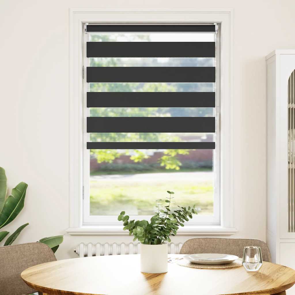 vidaXL Rullgardin randig svart 50 x 100 cm transparent